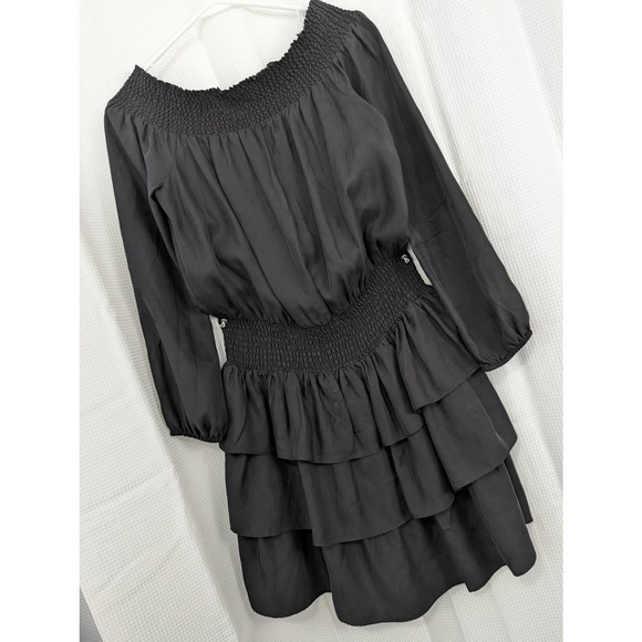 Michael Kors Dresses & Skirts - MICHAEL KORS! 100% SILK BOHO RUCHED RUFFLED TIERED PUFF SLEEVE DRESS! SZ M